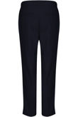 Slit Button Trim Ankle Tailored Navy Trousers