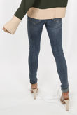 Light Blue Denim Ripped Trim Skinny Jeans