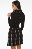 Black Fine Knit Pleated Hem Bodycon Dress