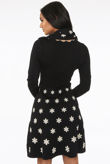 Fine Knit Flower Print Bodycon Dress