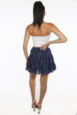 Navy Contrast Flower Print Mini Skirt