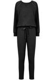 Black Embellished Sweat Shirt & Trouser Set