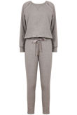 Beige Knitted Stud & Zip Detail Top & Pant Set
