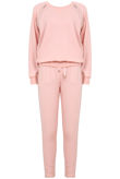 Pink Embellished Sweat Shirt & Trouser Set