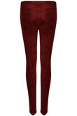 Burgundy Suede Finish Side Zip Trousers