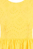 Yellow Embroidery Round Neck Shift Dress