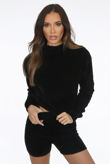 Black Mohair Jumper & Shorts Co-Ord
