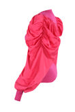 Fuchisa Pleated Long Sleeve Ribbed Jumper