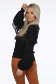 Black Chiffon Frill Detail Jumper