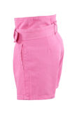 Pink Asymmetric Belt Shorts