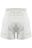 White Asymmetric Belt Shorts