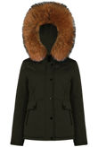 Khaki Padded Parka with Golden Fur
