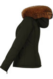 Khaki Padded Parka with Golden Fur