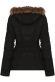 Black Padded Fur Hood Jacket