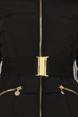Black Padded Fur Hood Jacket