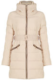  Cream Padded High Neck Puffer Jacket