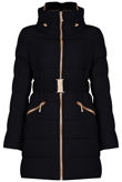 Navy Padded High Neck Puffer Jacket
