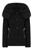 Black Faux Fur Padded Puffer Jacket