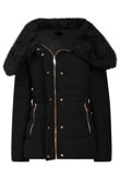 Black Faux Fur Padded Puffer Jacket