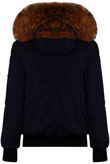 Navy Fur Hood Bomber Jacket