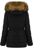Black Layered Quilted Parka Jacket