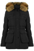 Black Layered Quilted Parka Jacket