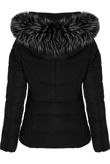 Black Faux Fur Hood Puffer Jackets 