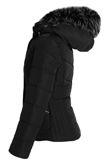 Black Faux Fur Hood Puffer Jackets 