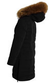 Golden Fur Hood Long Parka Coat