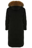 Black Golden Fur Hood Parka Coat