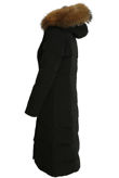 Black Golden Fur Hood Parka Coat