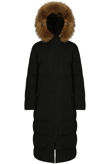 Black Golden Fur Hood Parka Coat