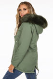 Attentif Green Parka With Faux Fur
