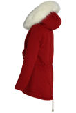 Red Parka Coat with White Fur Lining
