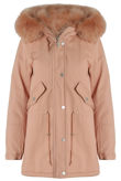 Rose Fur Lined Parka Coat