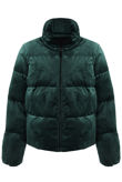 Green Velvet Quilted Bomber Jacket