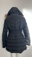 Black Quilted Beige Fur Hood Puffer Jackets