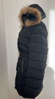 Black Quilted Beige Fur Hood Puffer Jackets