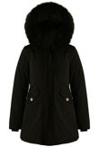 Fur Hood Canvas Parka Coats 