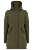 Khaki Thick Real Fur Trim Hooded Parka Coat