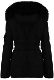 Puffer Jacket with Black Faux Fur