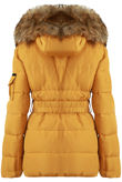 Mustard Puffa Jacket with Golden Faux Fur 