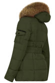 Khaki Quilted Zip Pockets Puffer Jackets