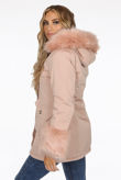 Rose Canvas Parka with Fur Hood & Cuff 