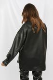 Black Faux Leather Over-Sized Shirt