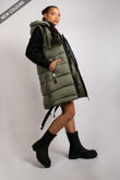 Hooded Puffer Gilet With Black Tabard