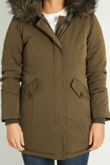 Khaki Faux Fur Trim Parka