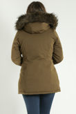 Khaki Faux Fur Trim Parka