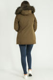 Khaki Faux Fur Trim Parka