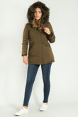 Khaki Faux Fur Trim Parka